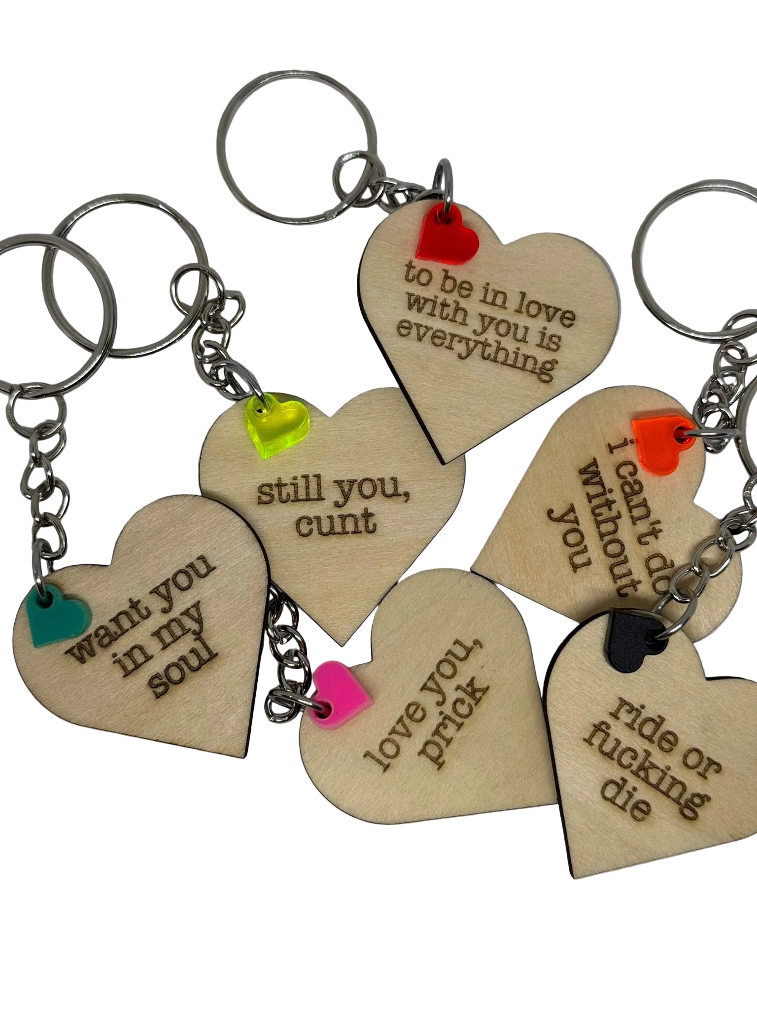 Cheeky & Music Heart Keyrings