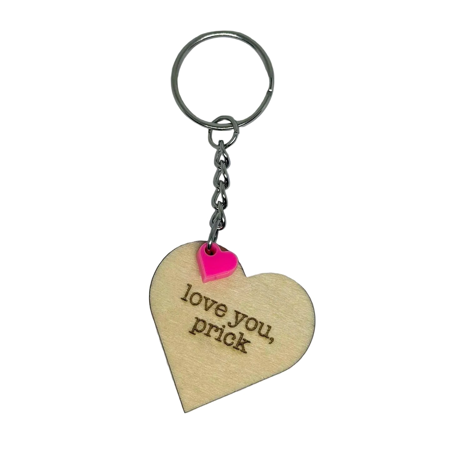 Love You, Prick Keyring – Funny Relationship Heart Gift