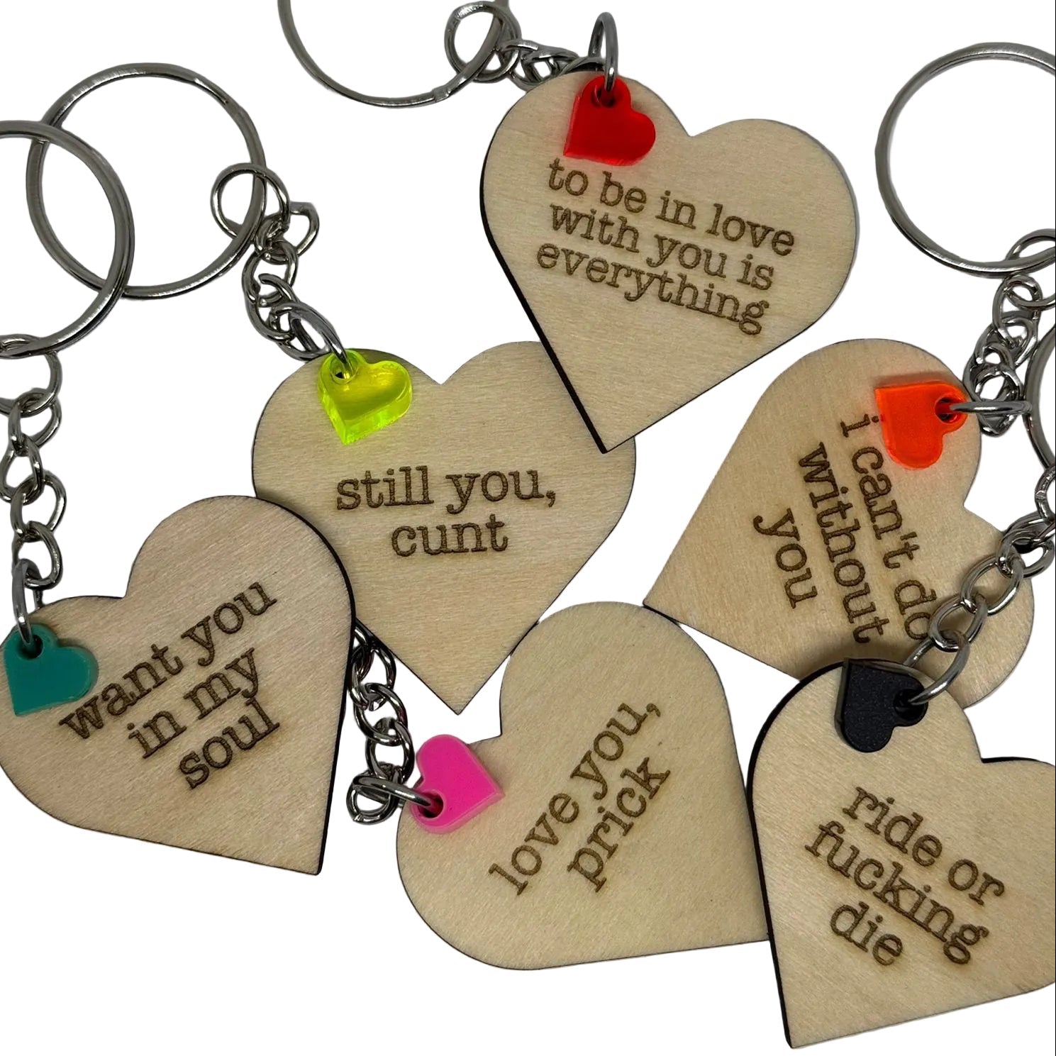 Love You, Prick Keyring – Funny Relationship Heart Gift