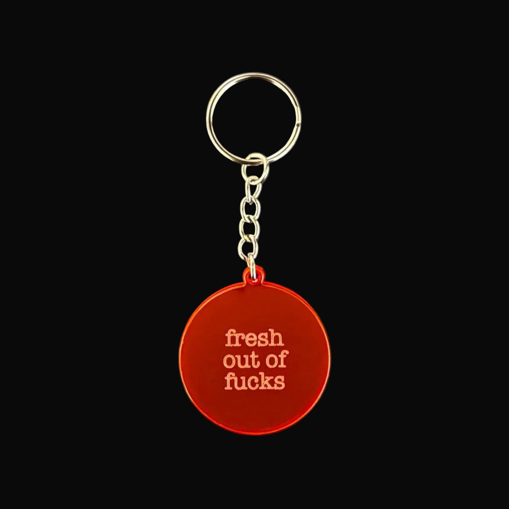 Fresh Out of Fucks Keyring – Rude Sweary Funny Cheeky Gift